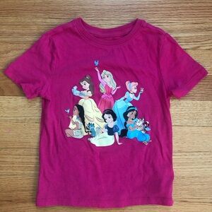Old Navy Disney Princess Girls' Pink Short Sleeve Graphic Tee